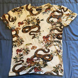 Zara Floral & Snake Pattern T-Shirt